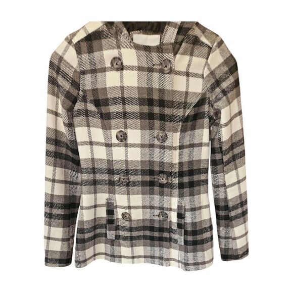 AEROPOSTALE Women's Warm Plaid Winter Peacoat Size Small - Picture 3 of 16